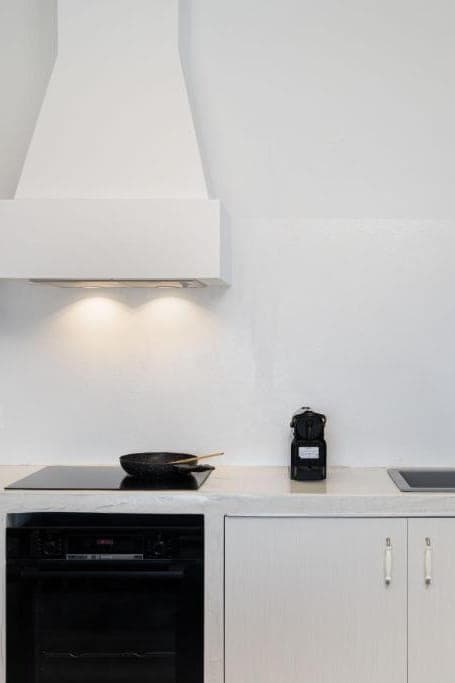 Compact white kitchen